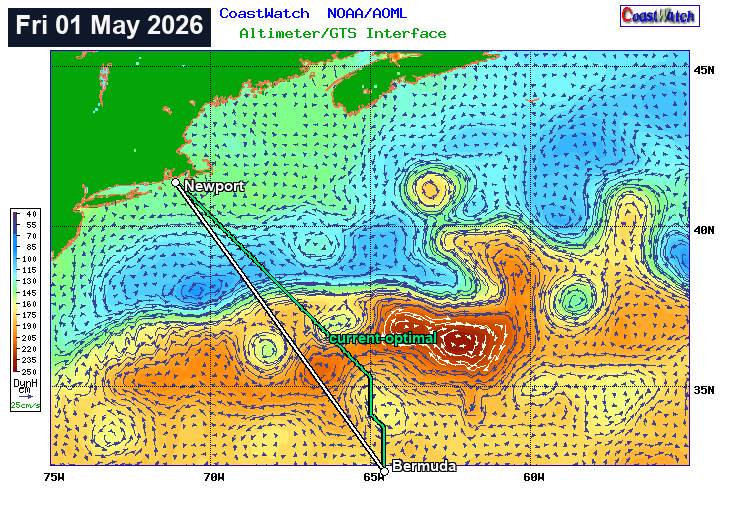 Animated daily Gulf Stream altimetry current field off the Northeast US, 2026-05-01 to 2026-05-27, showing meander and eddy migration